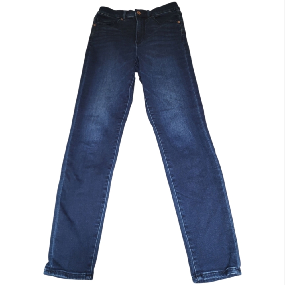Express Women's Dark Blue Skinny Jeans with Sleek Fit - Size 4L